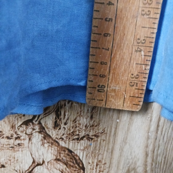 Anthropologie H.D Paris Sleeveless Blue Linen Fit Flare Dress Size 2 - Picture 14 of 14